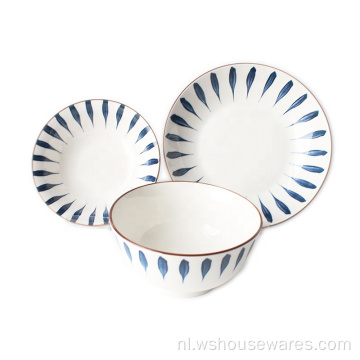 Populaire fijne pad printen luxueuze porselein servies set